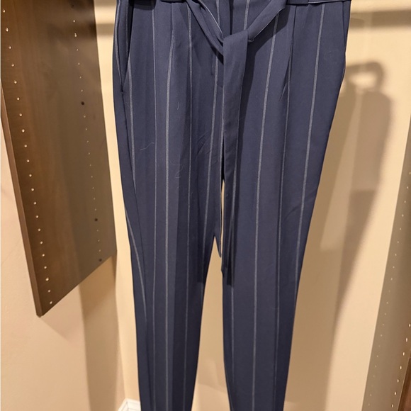 Express Women's Navy Pinstripe Pants - Picture 2 of 5